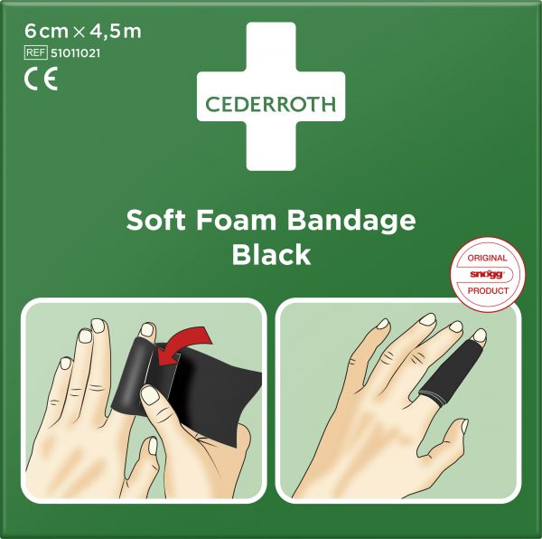 Cederroth Soft Foam Bandage Schaumverband schwarz (visuell detektierbar)