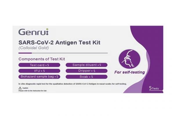 Genrui Sars-CoV-2 Antigen Test Kit (Colloidal Gold) 5er-Pack Selbsttest günstig kaufen bei Hygienevertrieb Ullrich