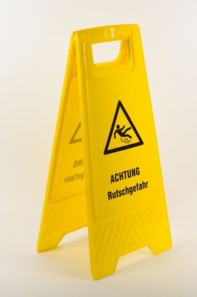 Warnschild "Achtung Rutschgefahr" gelb
